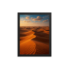 Wahiba Sands Sharqiya Oman framed print on a plain backdrop in size 12"x16".
