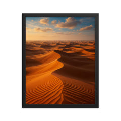 Wahiba Sands Sharqiya Oman framed print on a plain backdrop in size 16"x20".