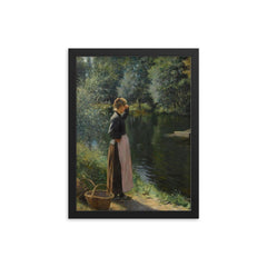 Waiting for the Ferry by Leopold Franz Kowalski framed print on a plain backdrop in size 12"x16".