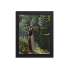 Waiting for the Ferry by Leopold Franz Kowalski framed print on a plain backdrop in size 8"x10".