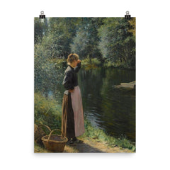 Waiting for the Ferry by Leopold Franz Kowalski poster on a plain backdrop in size 8"x10".
