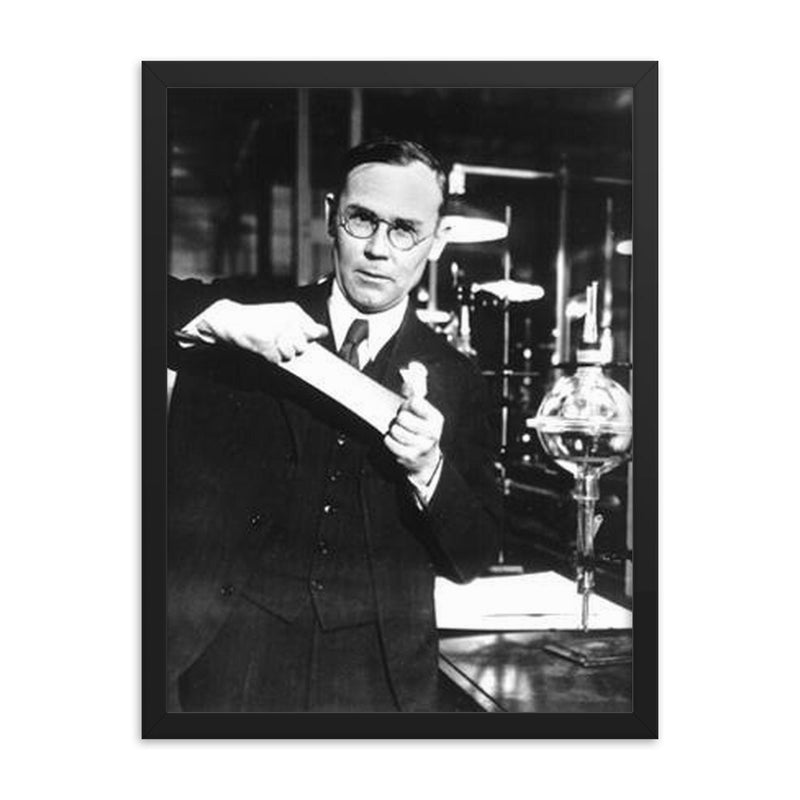 Wallace Carothers framed print on a plain backdrop in size 18