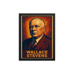 Wallace Stevens framed print on a plain backdrop in size 12"x16".