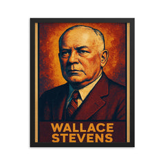 Wallace Stevens framed print on a plain backdrop in size 16"x20".