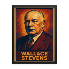 Wallace Stevens framed print on a plain backdrop in size 18"x24".