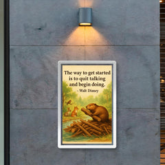 Walt Disney quote beaver building dam inspirational poster 2
