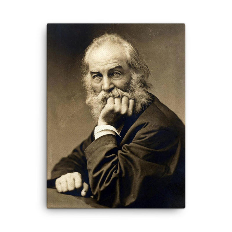 Walt Whitman canvas print on a plain backdrop in size 18