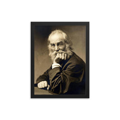 Walt Whitman framed print on a plain backdrop in size 12"x16".