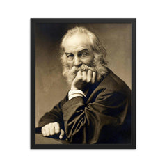Walt Whitman framed print on a plain backdrop in size 16"x20".