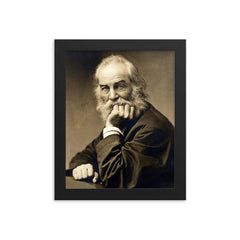 Walt Whitman framed print on a plain backdrop in size 8"x10".