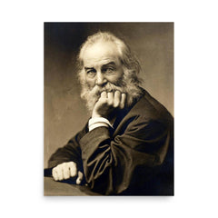 Walt Whitman poster on a plain backdrop in size 18"x24".