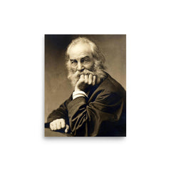 Walt Whitman poster on a plain backdrop in size 8"x10".