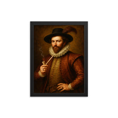 Walter Raleigh framed print on a plain backdrop in size 12"x16".