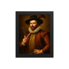 Walter Raleigh framed print on a plain backdrop in size 8"x10".