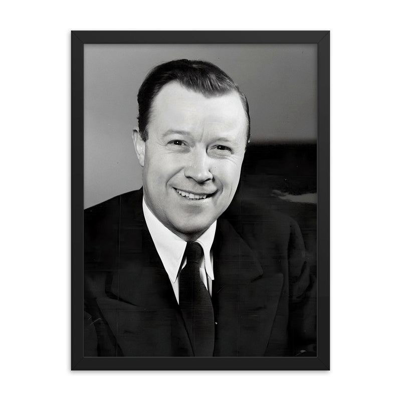 Walter Reuther framed print on a plain backdrop in size 18
