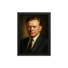 Walter Reuther portrait framed print on a plain backdrop in size 12"x16".