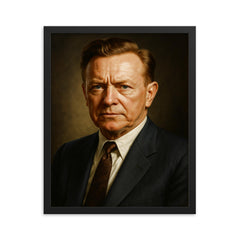 Walter Reuther portrait framed print on a plain backdrop in size 16"x20".