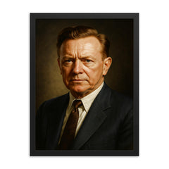 Walter Reuther portrait framed print on a plain backdrop in size 18"x24".