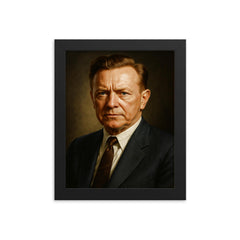 Walter Reuther portrait framed print on a plain backdrop in size 8"x10".