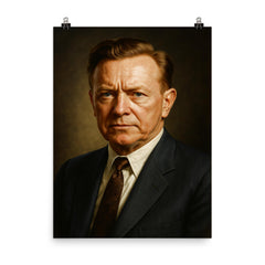 Walter Reuther portrait poster on a plain backdrop in size 8"x10".