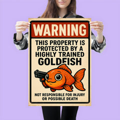 WARNING This property is protected by a highly trained goldfish poster 3