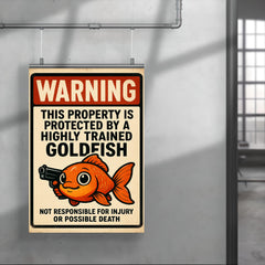 WARNING This property is protected by a highly trained goldfish poster 4