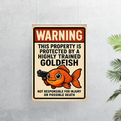 WARNING This property is protected by a highly trained goldfish poster 7