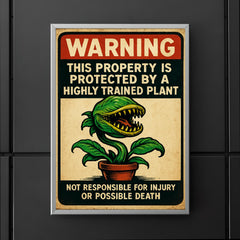 WARNING This property is protected by a highly trained plant poster 5
