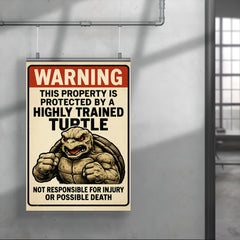 WARNING This property is protected by a highly trained turtle poster 4