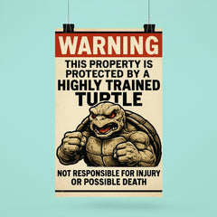 WARNING This property is protected by a highly trained turtle poster 6