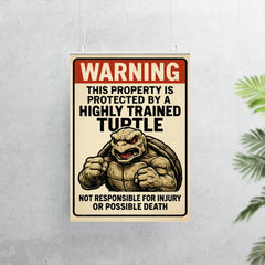 WARNING This property is protected by a highly trained turtle poster 7