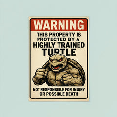 WARNING This property is protected by a highly trained turtle poster 8