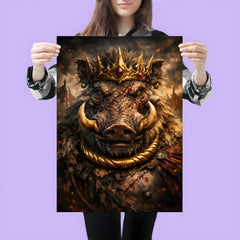 Warthog king with gold torque and scars poster 3