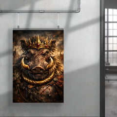 Warthog king with gold torque and scars poster 4