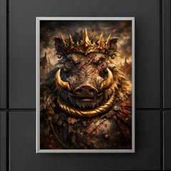 Warthog king with gold torque and scars poster 5