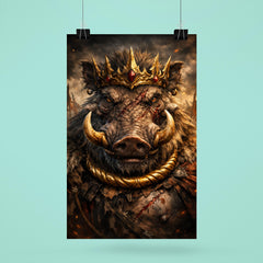 Warthog king with gold torque and scars poster 6