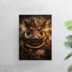 Warthog king with gold torque and scars poster 7