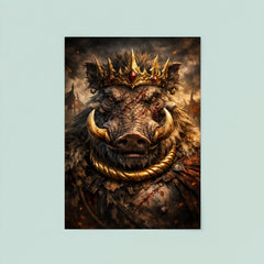 Warthog king with gold torque and scars poster 8