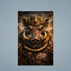 Warthog king with gold torque and scars poster 9