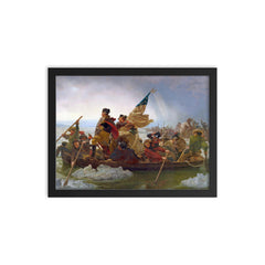 Washington Crossing the Delaware framed print on a plain backdrop in size 12"x16".