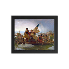 Washington Crossing the Delaware framed print on a plain backdrop in size 8"x10".
