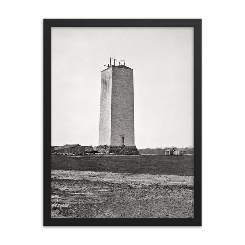 Washington Monument, 1860 framed print on a plain backdrop in size 18