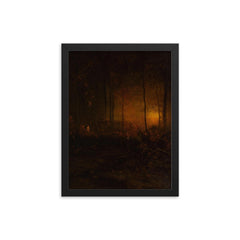 Watching the Sun Glow by George Inness, 1887 framed print on a plain backdrop in size 12"x16".