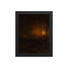 Watching the Sun Glow by George Inness, 1887 framed print on a plain backdrop in size 8"x10".