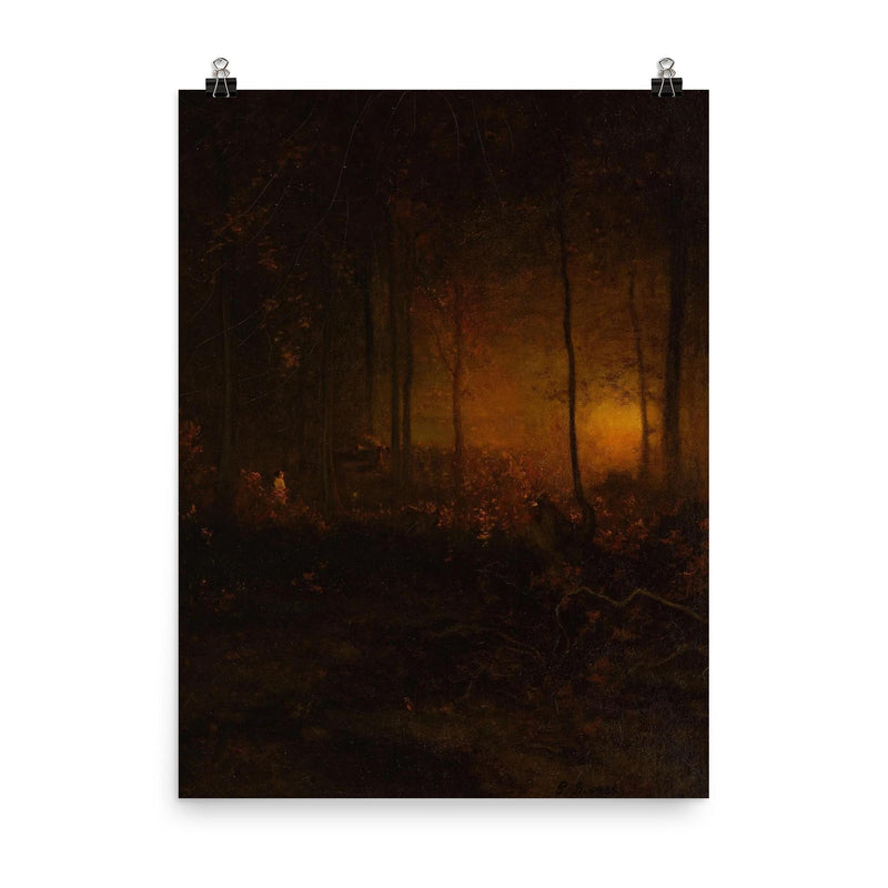 Watching the Sun Glow by George Inness, 1887 poster on a plain backdrop in size 8