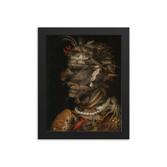 Water by Giuseppe Arcimboldo, 1566 framed print on a plain backdrop in size 8"x10".