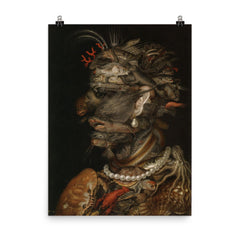 Water by Giuseppe Arcimboldo, 1566 poster on a plain backdrop in size 8"x10".