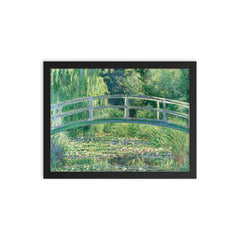 Water Lilies and the Japanese Bridge by Claude Monet framed print on a plain backdrop in size 12"x16".
