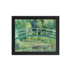 Water Lilies and the Japanese Bridge by Claude Monet framed print on a plain backdrop in size 8"x10".