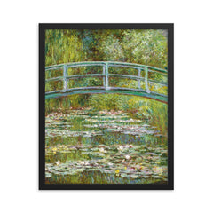 Water Lily Pond by Claude Monet framed print on a plain backdrop in size 16"x20".